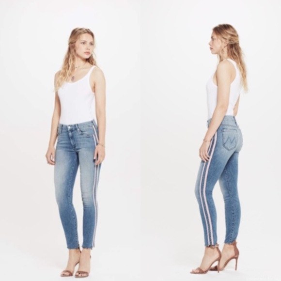 MOTHER Denim - MOTHER The Looker Ankle Fray Skinny Thunderstruck